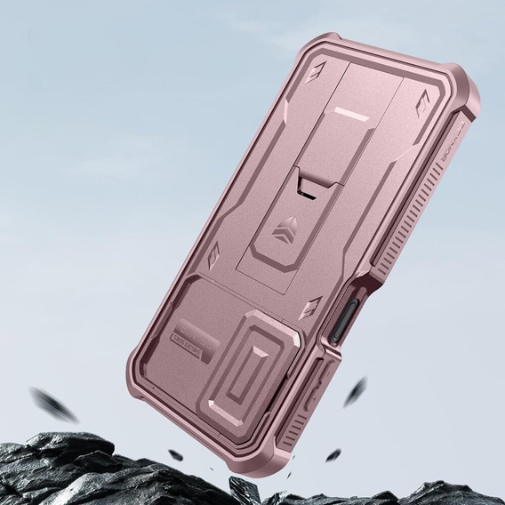 Husă blindată pentru Samsung Galaxy A15, Dexnor Full Body (Two Frames), roz