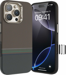 Husă BENKS Kevlar Magnetic Armor Pro Prestige 600D Y066 pentru MagSafe cu buton activ pentru iPhone 16 Pro Max