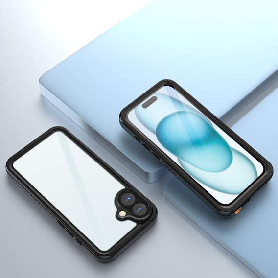 Husă impermeabilă IP68 pentru iPhone 16 Plus, negru