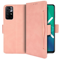 Cu clapetă pentru Xiaomi Poco M4 Pro 5G / Redmi Note 11S 5G, Card Slot, roz