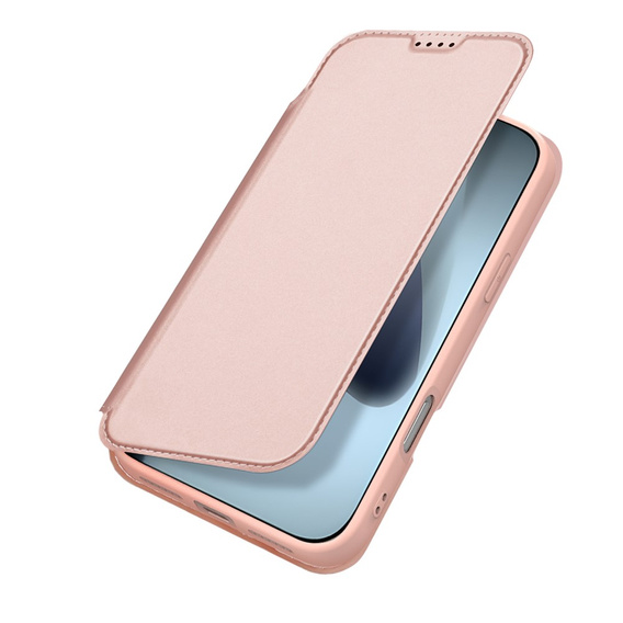 Husă Dux Ducis pentru iPhone 17 Pro, Skin Pro, cu clapetă, cu slot pentru carduri, roz