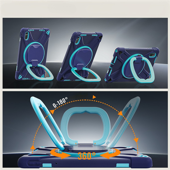 Husă pentru copii pentru Lenovo Tab M11, blindată cu curea, albastru marin / verde