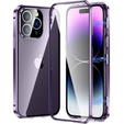 Husa pentru iPhone 15 Pro Max, Magnetic Dual Glass, violet