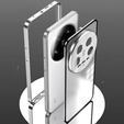 Husa pentru Xiaomi 14 Ultra, Magnetic Dual Glass, de argint