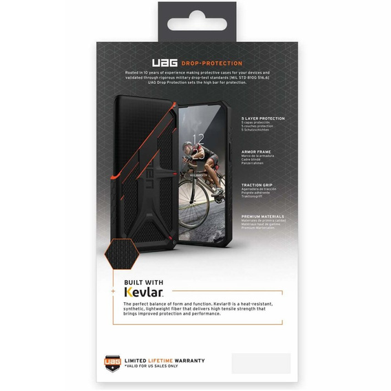 Carcasă Urban Armor Gear pentru iPhone 14 Plus, Monarch, Kevlar negru