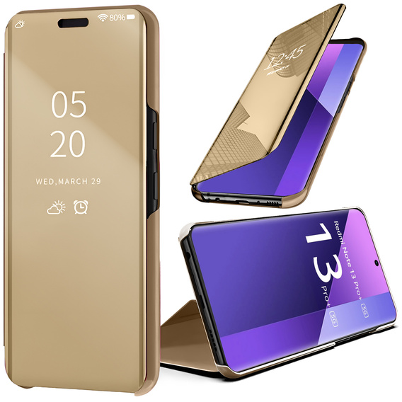 Huse pentru Xiaomi Redmi Note 13 Pro+, Clear View, de aur