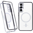 Carcasa Magnetic Dual Glass MagSafe pentru Samsung Galaxy S21+ Plus, de argint