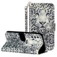 Cu clapetă pentru Samsung Galaxy A35 5G, Wallet, Leopard