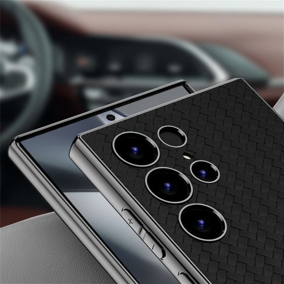 Huse pentru Samsung Galaxy S24 Ultra, GKK Woven Leather, negru