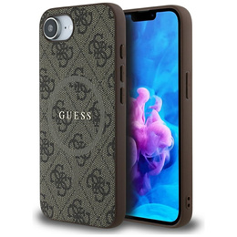 GUESS Huse pentru iPhone 16E, 4G Ring Classic Logo, maro