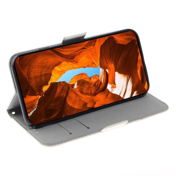 Cu clapetă pentru Motorola Moto E22 / E22i, Wallet, flowers, alb