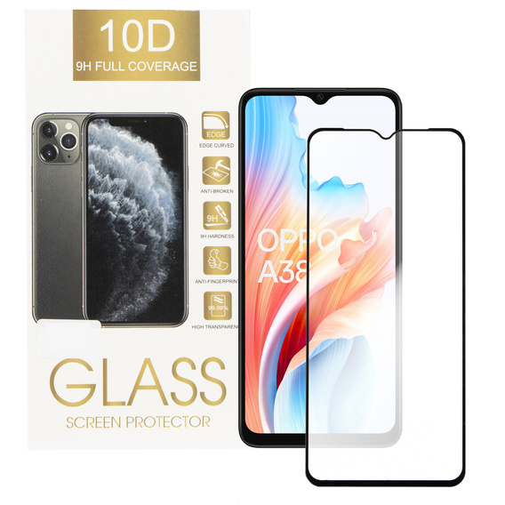 Sticlă călită 3D pentru Oppo A18 4G / A38 4G, negru