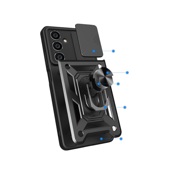 Husă blindată pentru Samsung Galaxy A05s, CamShield Slide, negru