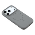 Husă din silicon pentru iPhone 17 Pro Max, pentru MagSafe, antișoc, gri