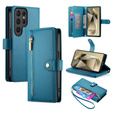 Cu clapetă pentru Samsung Galaxy S25 Ultra, Wallet Zipper Pocket, albastru