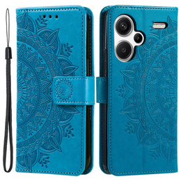 Cu clapetă pentru Xiaomi Redmi Note 13 Pro+, Mandala, albastru