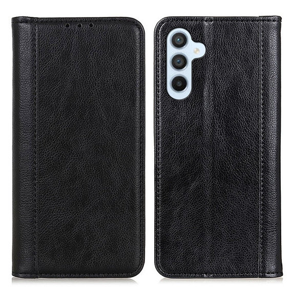 Husa cu clapetă pentru Samsung Galaxy S25 FE, Split Leather, negru