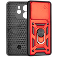 Husă blindată pentru Xiaomi Redmi Note 14 4G, CamShield Slide, roșu