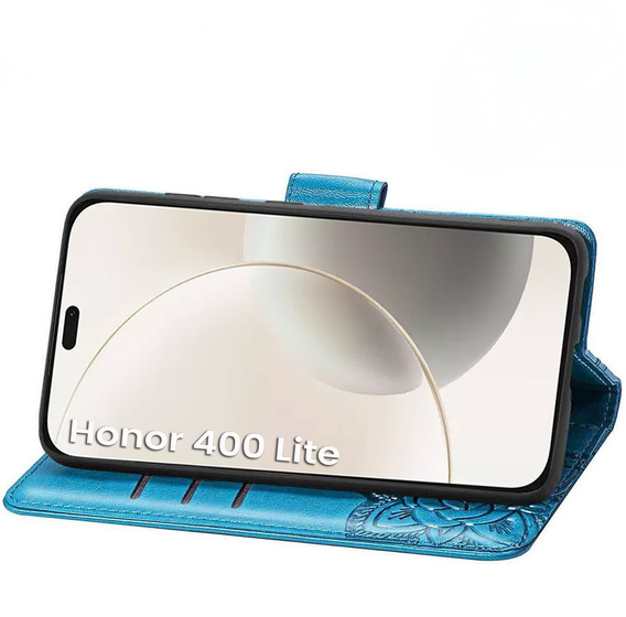 Cu clapetă pentru Honor 400 Lite, Butterfly, albastru