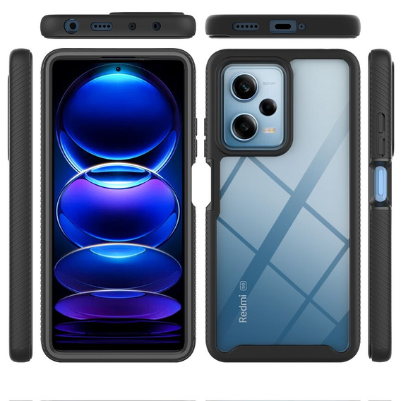Carcasă pentru Xiaomi Redmi Note 12 Pro 5G / POCO X5 Pro 5G, Shockproof, cu folie, negru