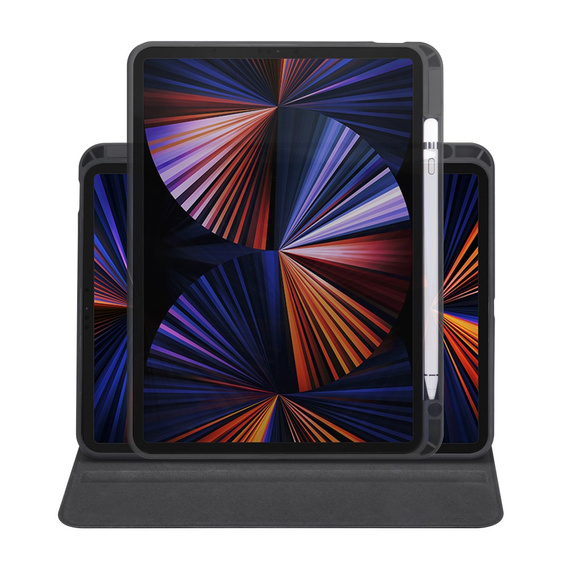 Husă pentru iPad Pro 11" 2022/2021/2020 (4/3/2 gen.), cu spațiu pentru stylus, rotativ la 360 °, negru
