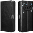 Cu clapetă pentru Nothing Phone 3A, Crazy Horse Wallet, negru