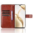 Cu clapetă pentru Honor 200 Pro 5G, Crazy Horse Wallet, maro