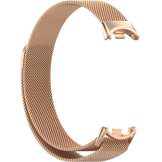 Brățară milaneză cu brățară cu carcasă pentru Xiaomi Smart Band 10 / 9 / 8, aur roz