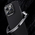 Carcasa BENKS Kevlar pentru iPhone 15 Pro Max, pentru MagSafe, Carbon Fiber, negru