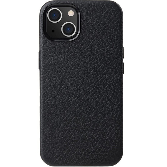 Carcasă MELKCO pentru iPhone 15, din piele pentru MagSafe, negru