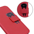 Cu clapetă pentru Xiaomi Redmi Note 8 Pro, Wallet Cat, roșu