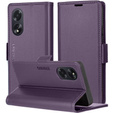 Husă pentru Oppo A60, ERBORD Glossy Litchi, portofel cu clapetă, violet
