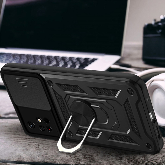 Husă blindată pentru Xiaomi Poco M4 Pro 5G / Redmi Note 11S 5G, CamShield Slide, albastru