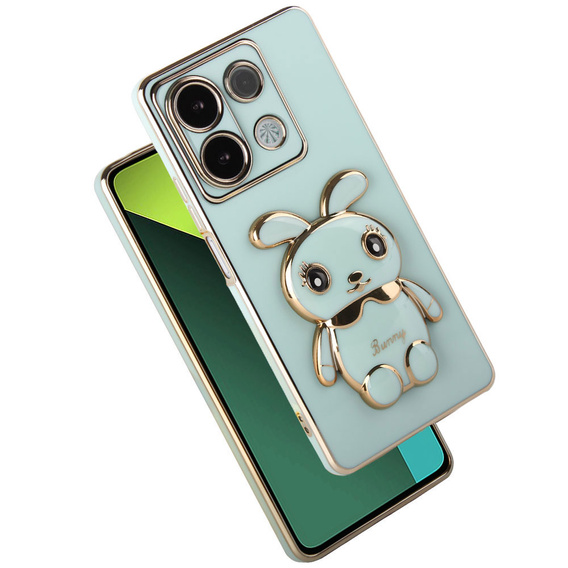 Carcasă pentru Xiaomi Redmi Note 13 Pro 5G, Rabbit, verde + sticlă călită 9H