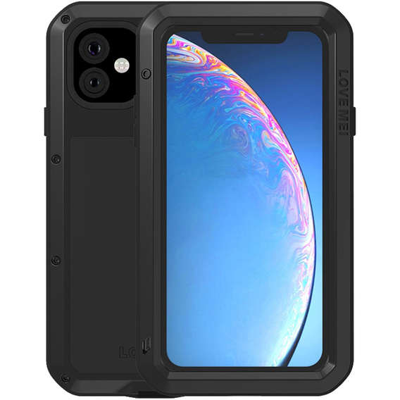 Love Mei Huse pentru iPhone 11, armored with glass, negru