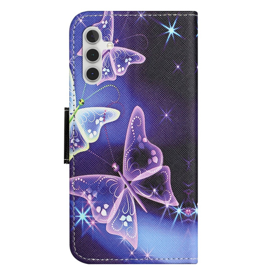 Cu clapetă pentru Samsung Galaxy M15 5G, Wallet, Sparkling Butterflies