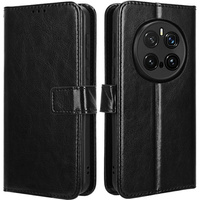 Cu clapetă pentru Honor Magic 7 Pro, Crazy Horse Wallet, negru