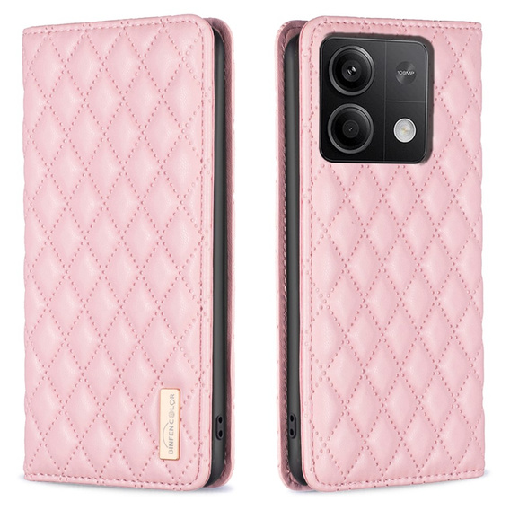 Cu clapetă pentru Xiaomi Redmi Note 13 5G, Wallet, BINFEN COLOR, roz