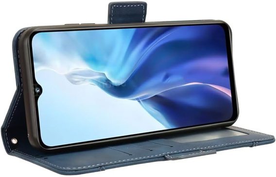 Cu clapetă pentru Realme Note 70T 4G, Card Slot, albastru închis