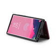 Husa cu clapetă CASEME pentru Samsung Galaxy S25 Ultra, Litchi Wallet, roșu