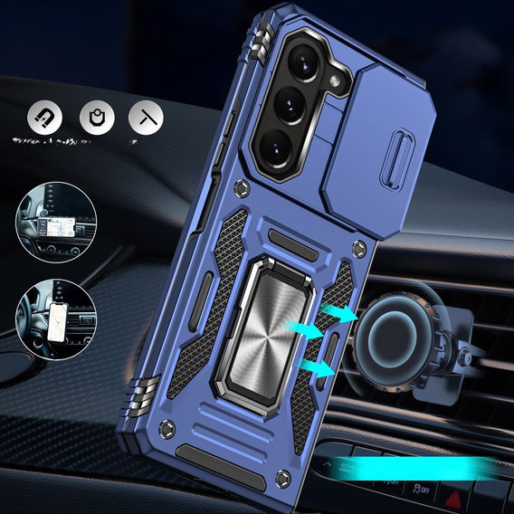 Husă blindată pentru Samsung Galaxy Z Fold6 5G, CamShield Slide, albastru