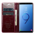Carcasă flip CASEME pentru Samsung Galaxy S9+ Plus, Waxy Textured, roșu