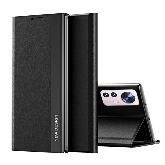 Cu clapetă pentru Xiaomi 12 / 12X, Side Magnetic, negru