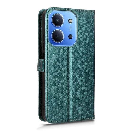 Husa cu clapetă pentru Xiaomi Redmi 15C 4G/LTE, Wallet Rhombus, verde