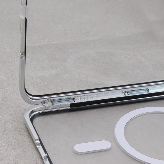 Carcasa Magnetic Dual Glass MagSafe pentru Samsung Galaxy S23, de argint