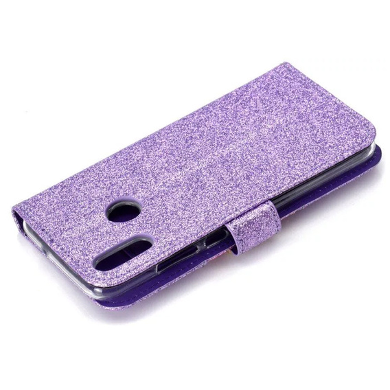Cu clapetă pentru Huawei P Smart 2019 / Honor 10 Lite, Glitter Mirror Wallet, violet