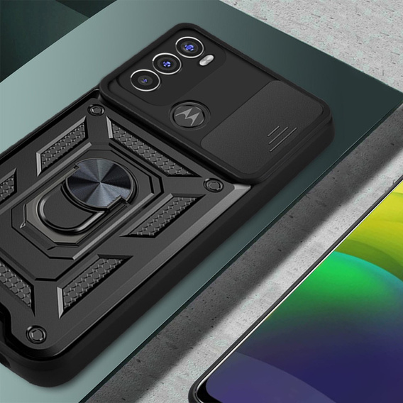 Husă blindată pentru Motorola Moto G60, CamShield Slide, negru