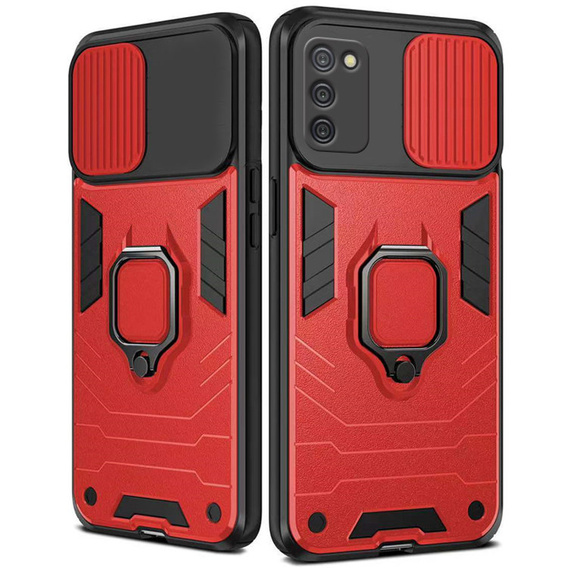 Husă pentru Samsung Galaxy A03s, KickStand Camera Lens, albastru