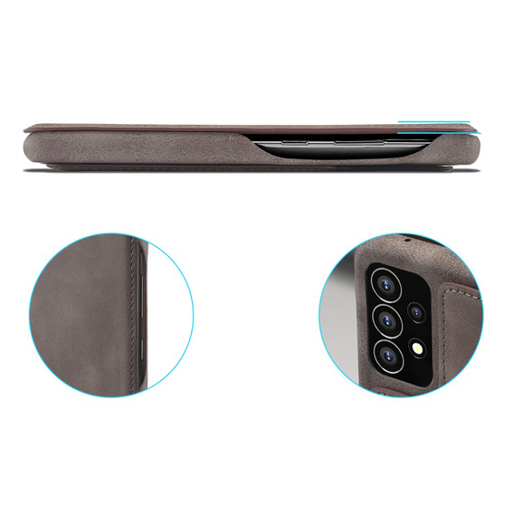 Cu clapetă pentru Samsung Galaxy A53 5G, LC.IMEEKE, cafea