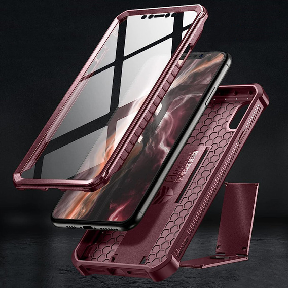 Husă blindată pentru iPhone XS Max, Dexnor Full Body, roșu